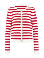 Button Up Woolen Striped Cardigan GOELIA