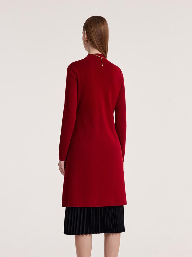 Mock Neck Long Sweater And Pleated Skirt Two-Piece Set GOELIA