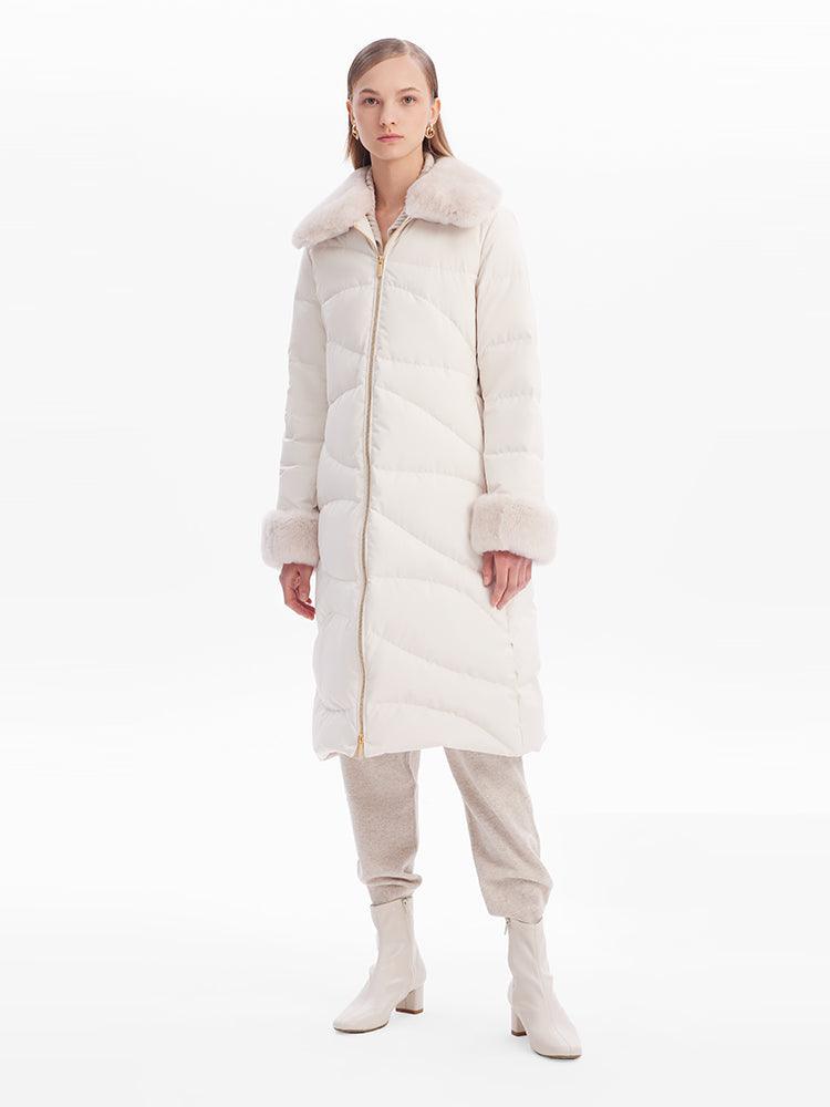 Rabbit Collar Goose Down Coat GOELIA