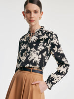 19 Momme Stretch Silk Printed Woven Blouse GOELIA