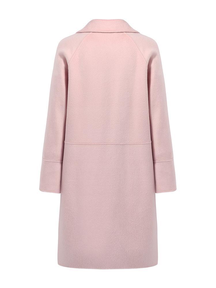 Notched Lapel Wool And Cashmere Wrapped Coat GOELIA