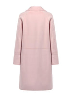 Notched Lapel Wool And Cashmere Wrapped Coat GOELIA