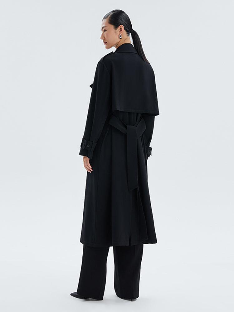 Black Triacetate Trench Coat GOELIA