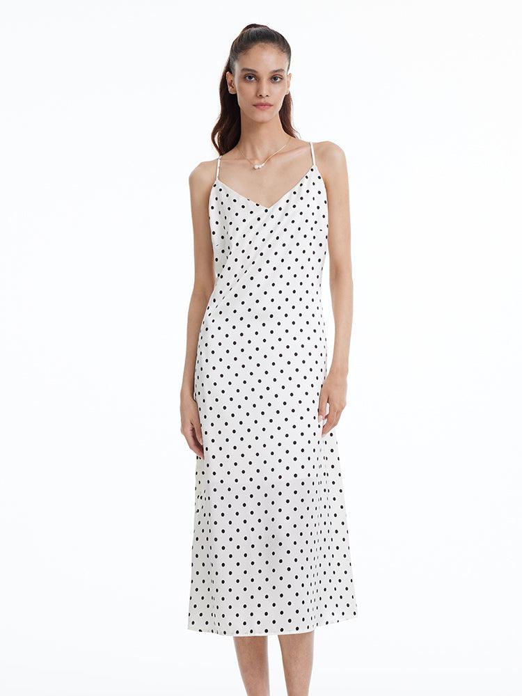 Acetate Polka Dots Slip Dress GOELIA