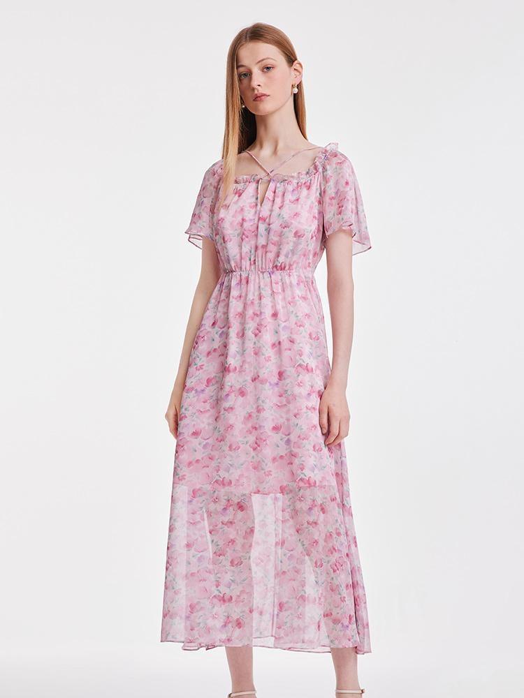 Square Neck Print Dress