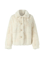 Eco-Friendly Fur Wave Cut Peter Pan Collar Short Coat GOELIA