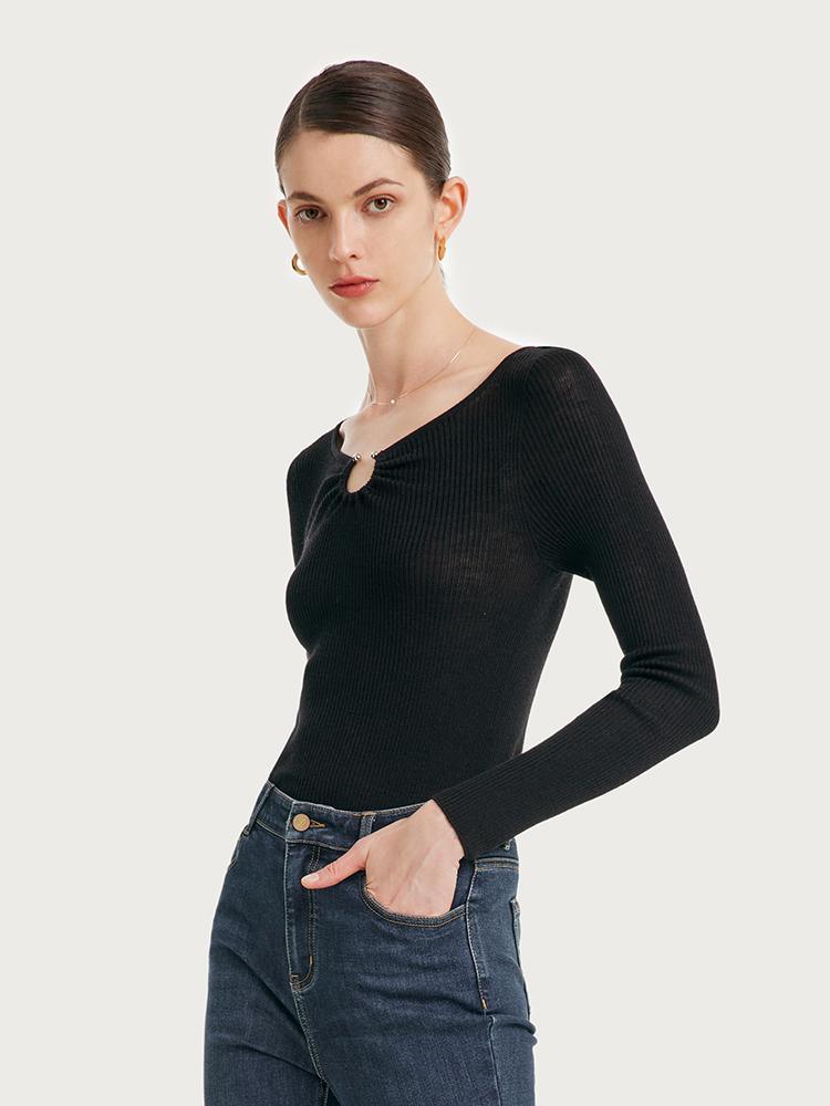 Silk Wool Knitted Top GOELIA