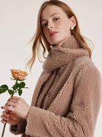 Light Camel Velour Short Coat GOELIA