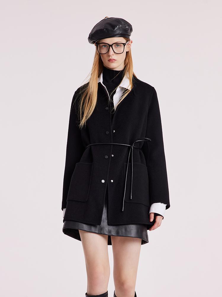 Tencel Wool Double-Faced Coat With Belt GOELIA