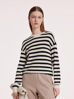 Machine Washable Wool Stripe Sweater GOELIA