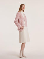 Pink Velour Short Coat With Bag GOELIA