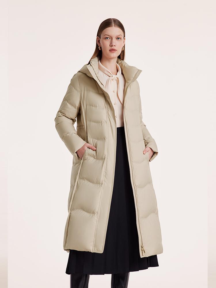 Hooded Long Goose Down Garment GOELIA