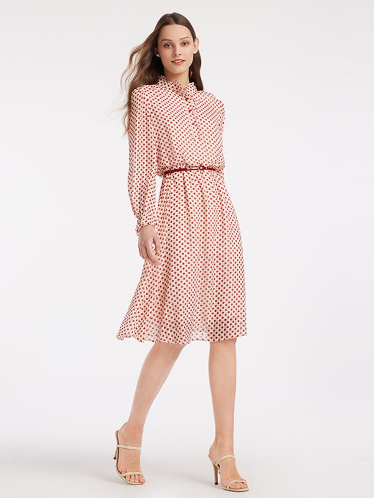 Chiffon Polka Dot Dress GOELIA