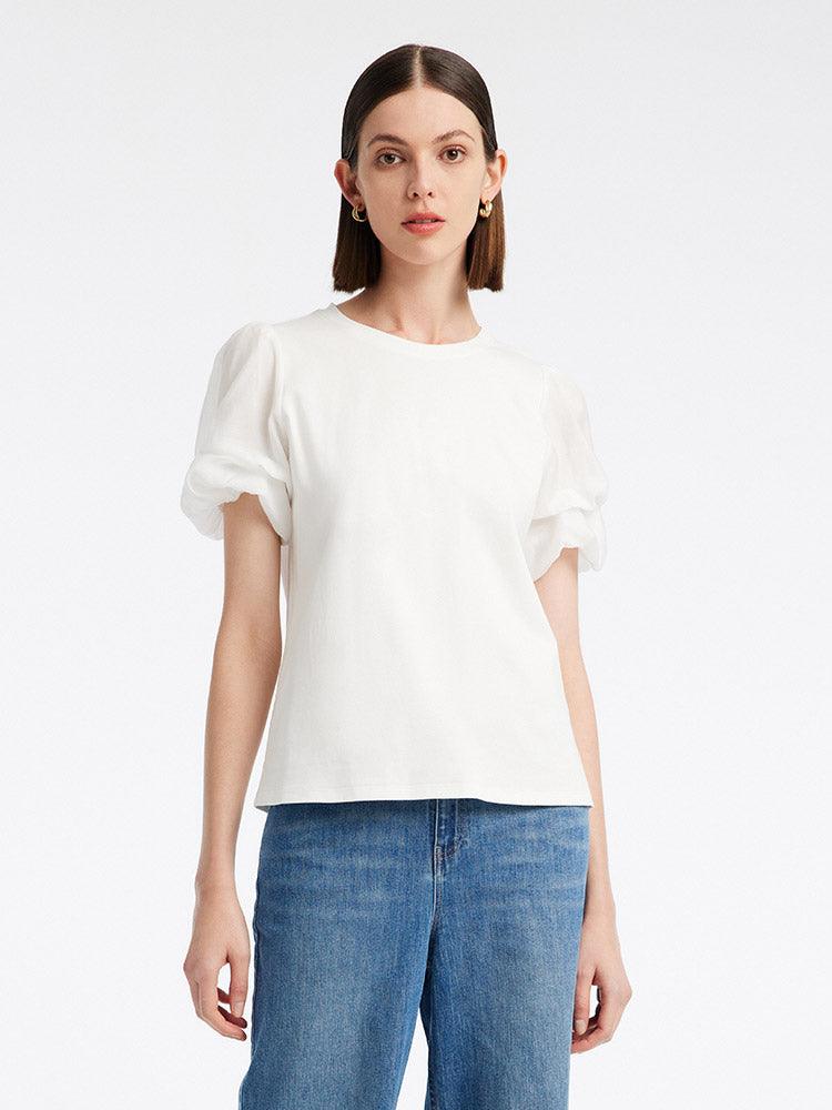 Tencel Patchwork Knit T-shirt GOELIA