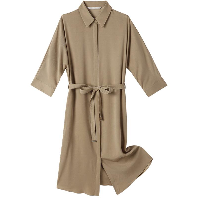 Silk Shirt-Style Oversized Dress GOELIA