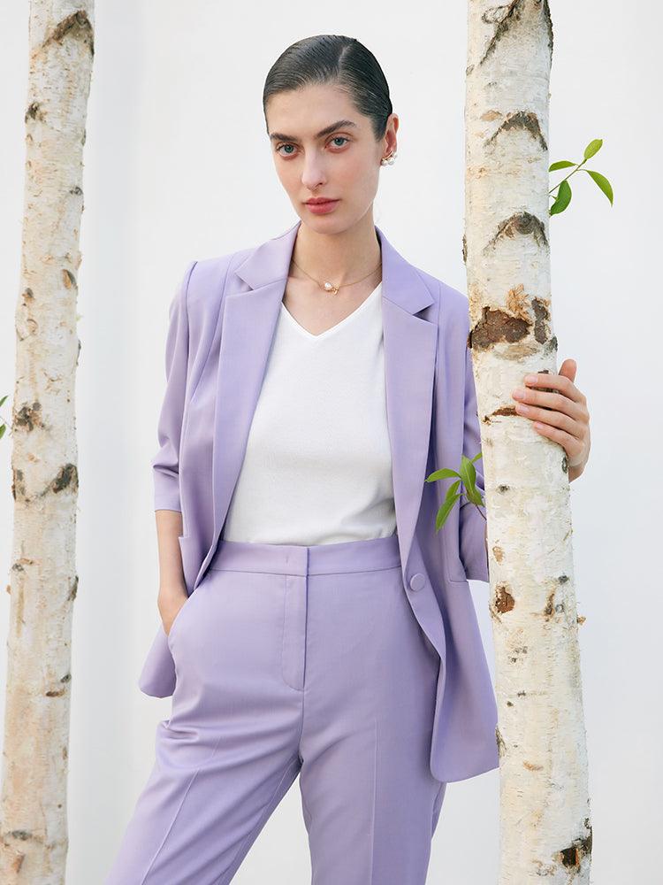 Purple Worsted Wool Blazer GOELIA