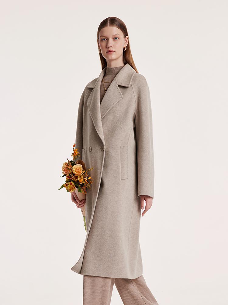 Wool Notched Lapel Double-Faced Coat GOELIA