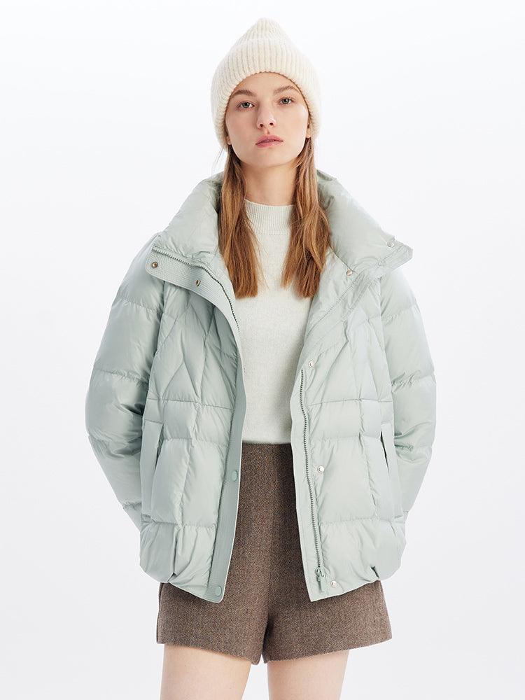 Light Green Crop Goose Down Coat GOELIA