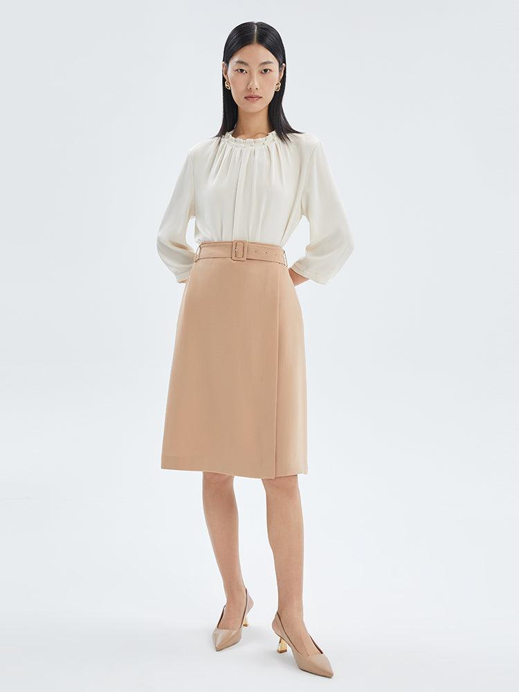 Acetate Ruffle Collar Blouse GOELIA