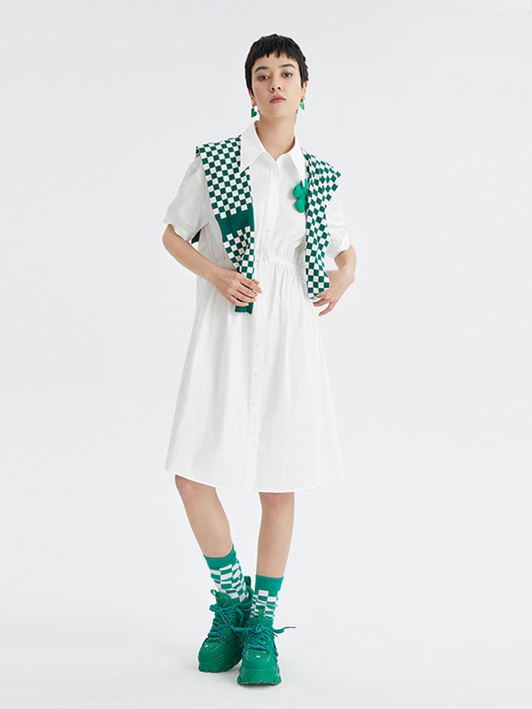 Shirt-Style Dress With Shawl GOELIA