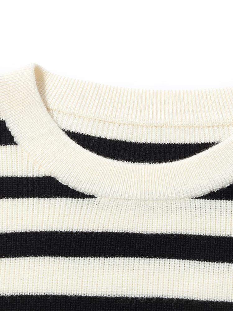 Machine Washable Wool Stripe Sweater GOELIA