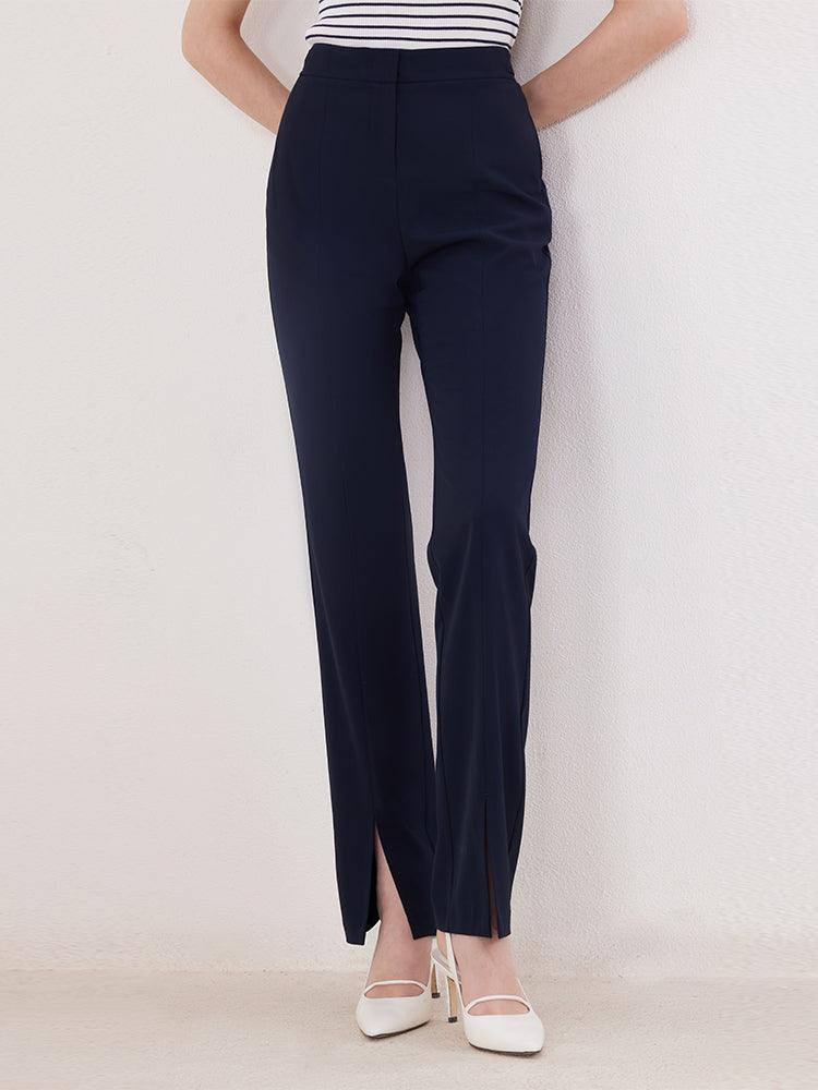 Dark Blue Slim Slit Pants GOELIA