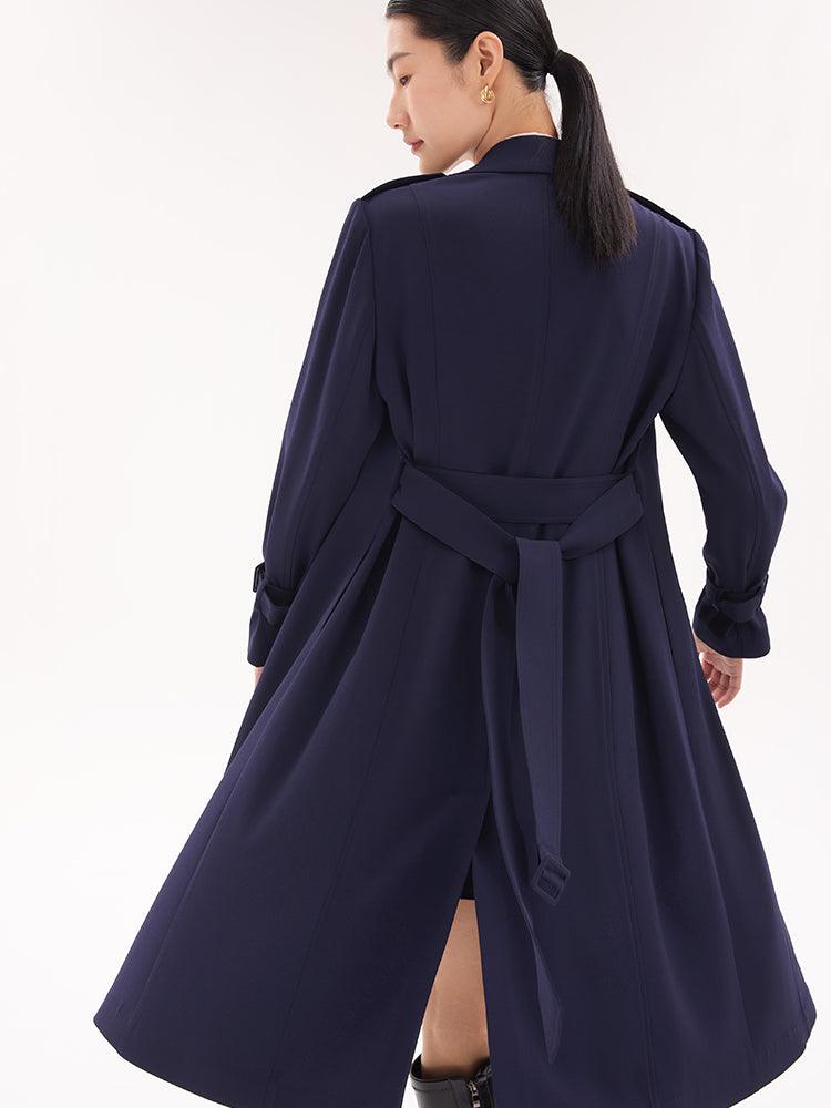 Triacetate Blazer Lapel Trench Coat GOELIA