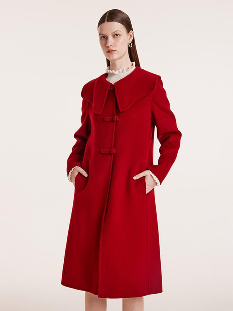 Tencel Wool Cheongsam Button Double-Faced Coat GOELIA