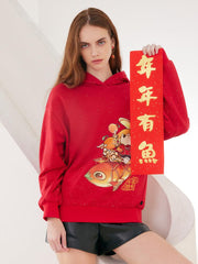 Red Cartoon Printed Hoodie GOELIA