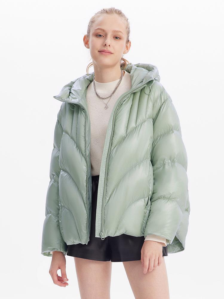 Green Goose Down Crop Puffer GOELIA