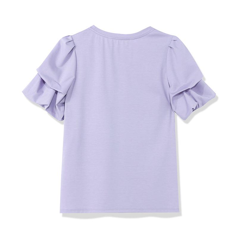 Knitted Puff Sleeve T-shirt GOELIA