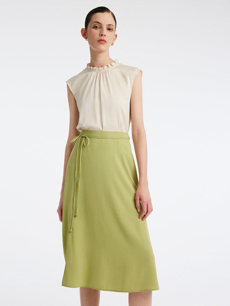 Green Knee-Length Skirts GOELIA