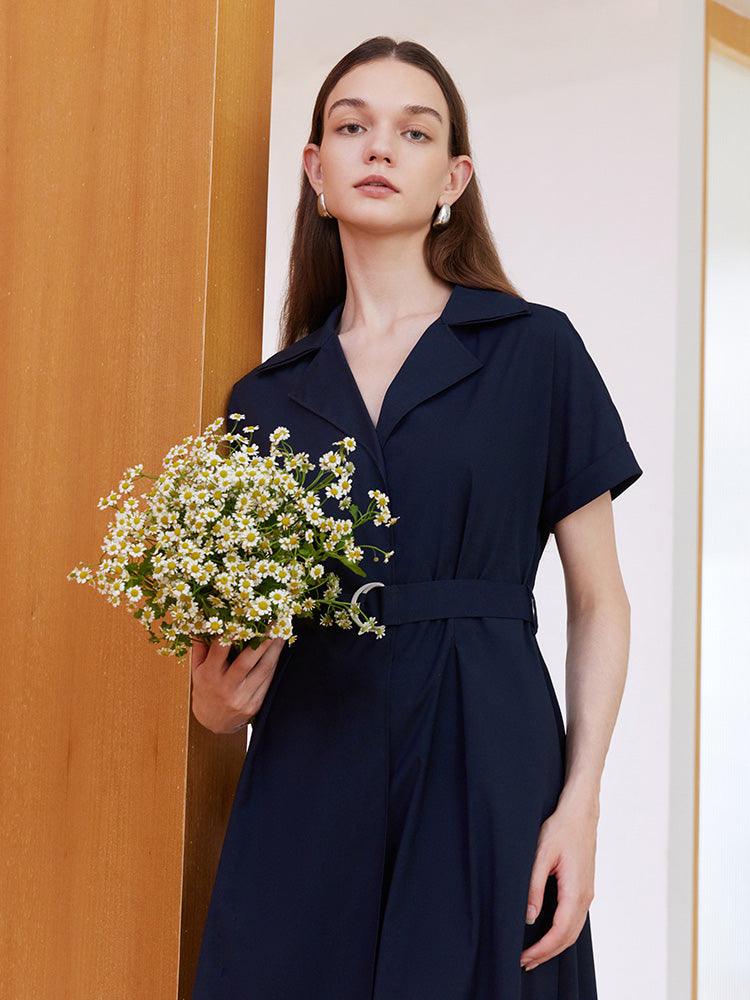 Lapel Collar Shirt dress - goelia1995dev