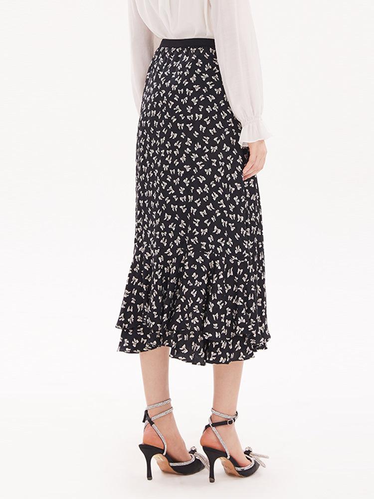 Bowknot Printed Fishtail Skirt GOELIA