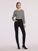 Black Goose Down Full Length Tapered Pants GOELIA