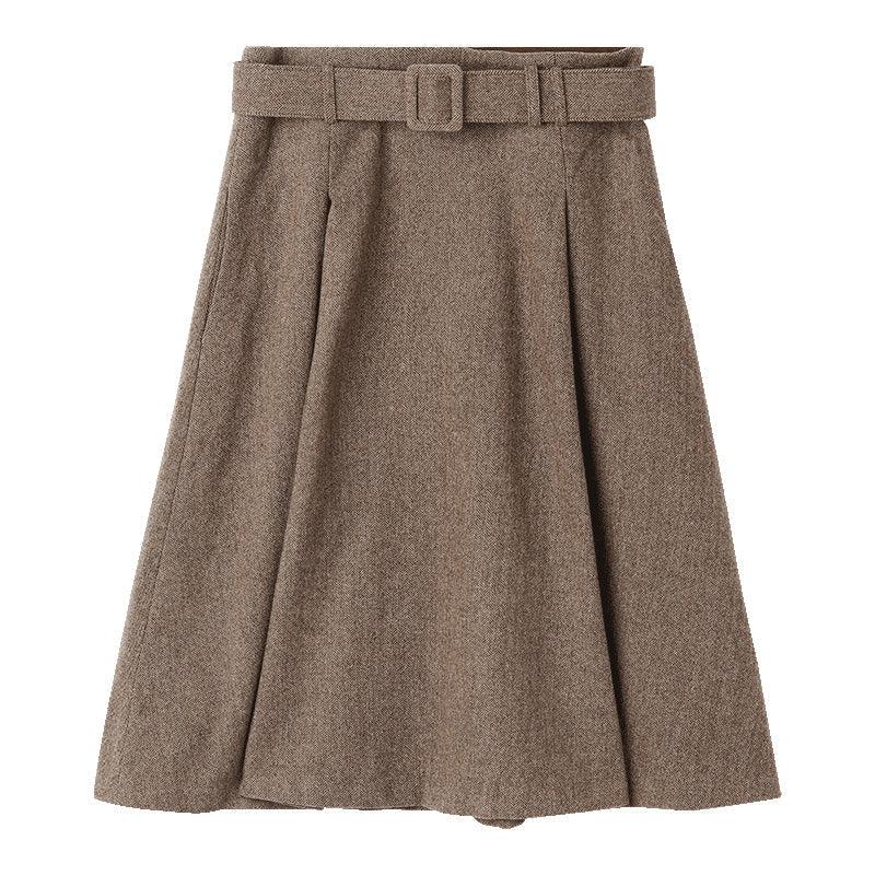 Knee-Length Washable Woollen Skirt GOELIA