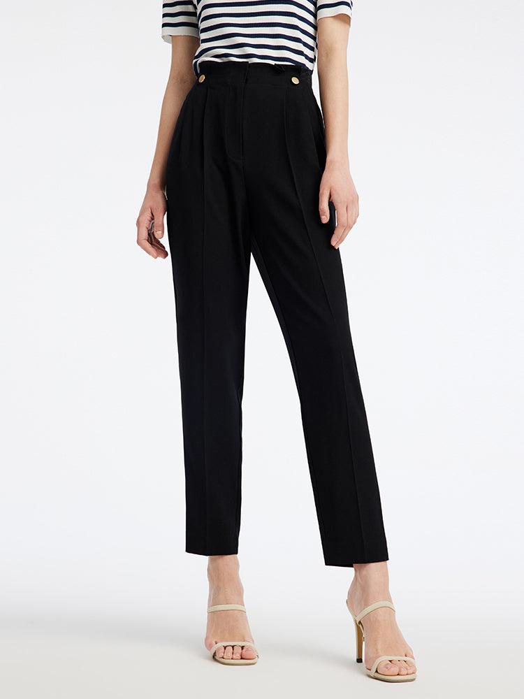 Acetate High-waisted Pencil Leg Pants