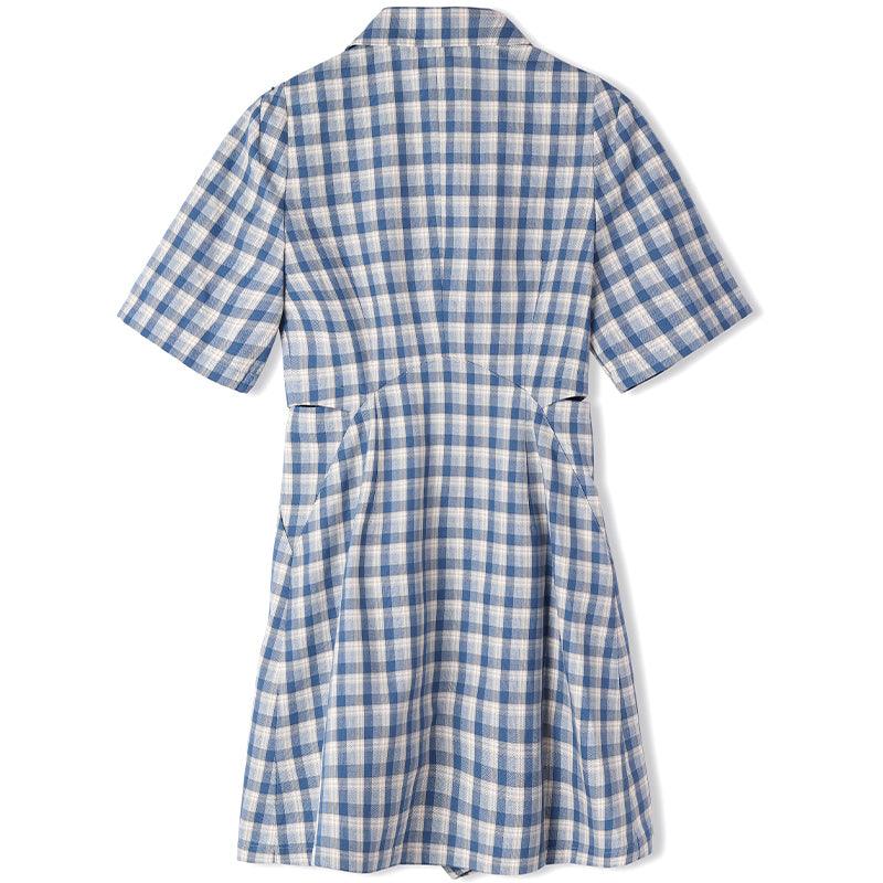 Plaid Slim-Fit Mini Dress GOELIA