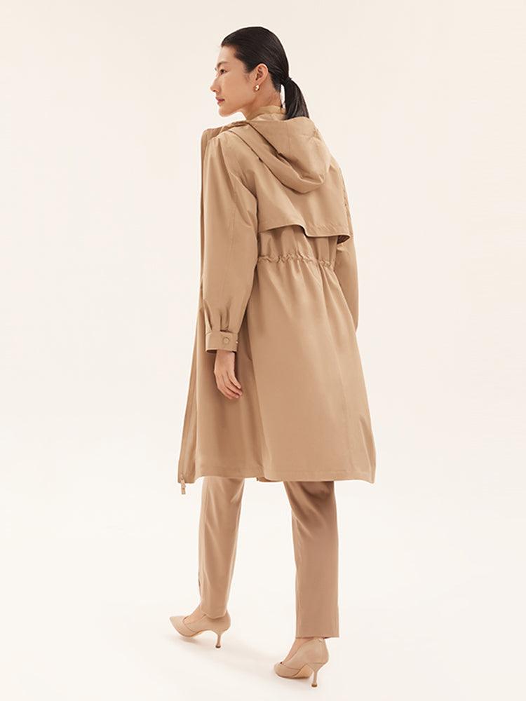 Camel Trench Coat & Down Vest Two-Piece Set GOELIA