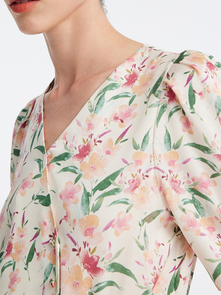 Silk Floral Loose Blouse GOELIA