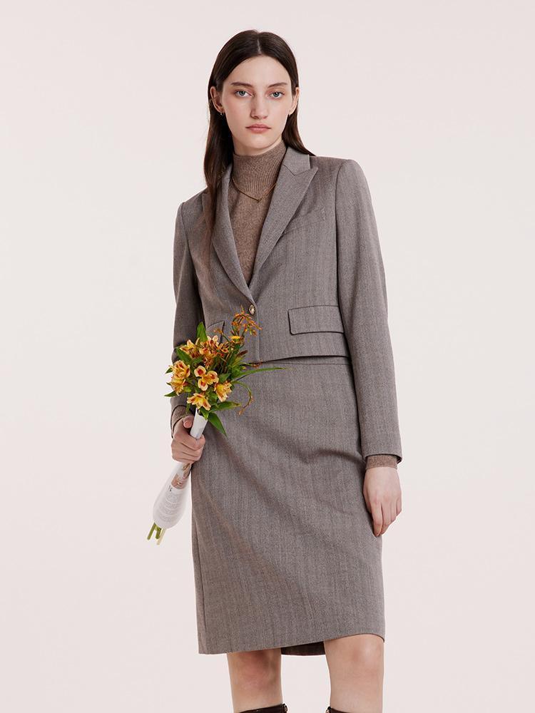 Crop Blazer And Half Skirt Two-Piece Suit GOELIA