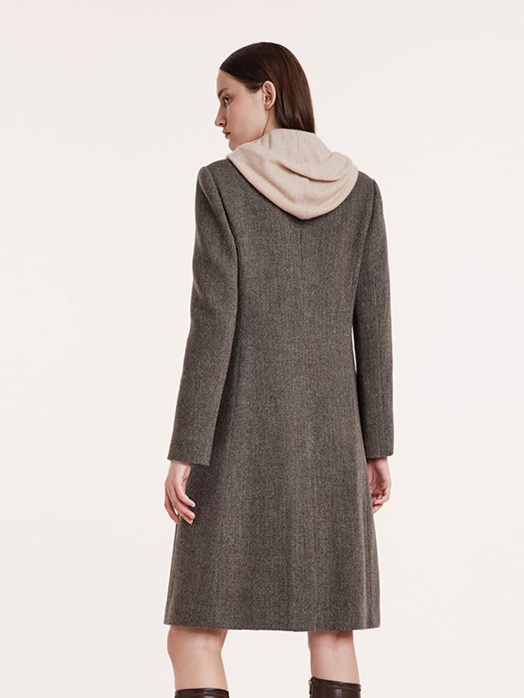 Washable Wool Notched Lapel Coat GOELIA