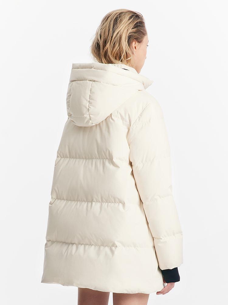 Contrast color hooded goose down jacket GOELIA