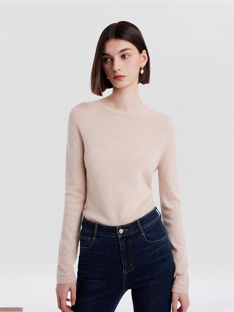 Seamless Cashmere Crew Neck Sweater GOELIA