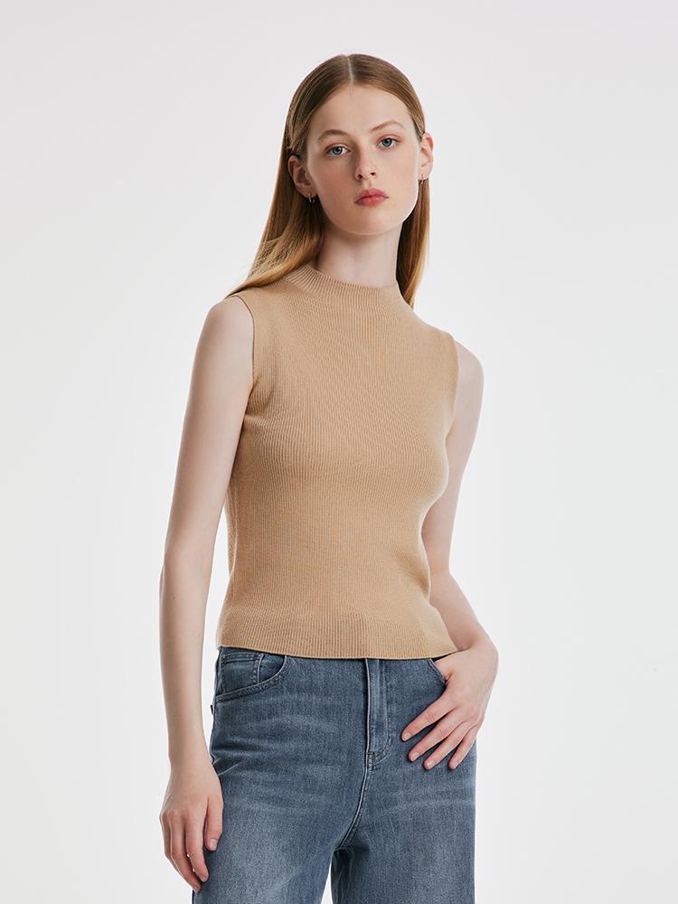 Seamless Woolen Sweater And Mock Neck Top GOELIA