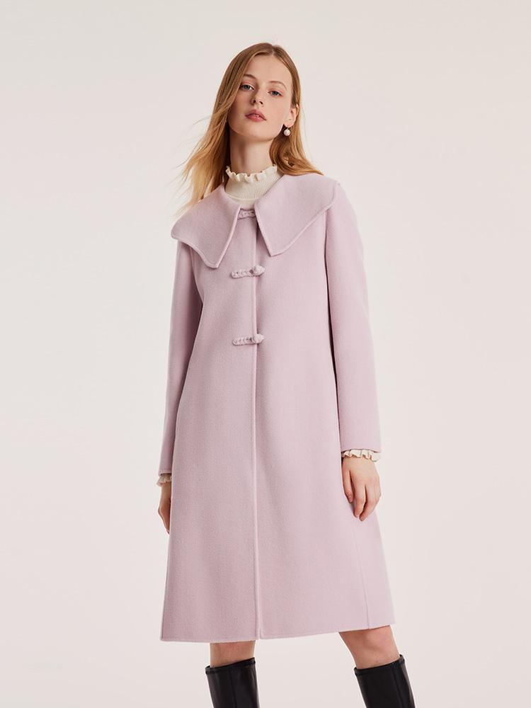 Tencel Wool Cheongsam Button Double-Faced Coat GOELIA