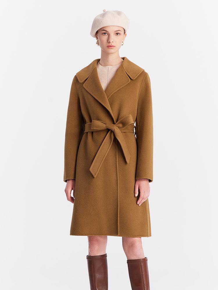 Mid-Length Full Wool Double Woolen Coat GOELIA