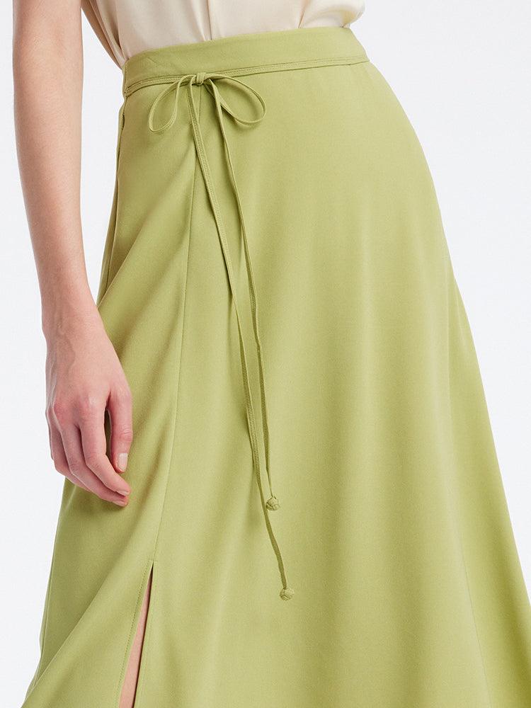 Green Knee-Length Skirts GOELIA