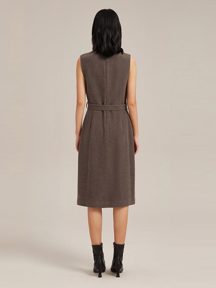 Asymmetric Washable Wool Vest Dress GOELIA