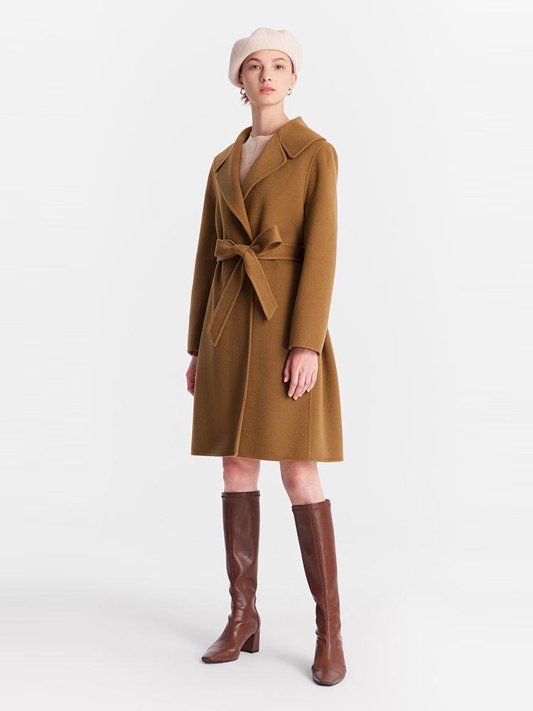 Mid-Length Full Wool Double Woolen Coat GOELIA